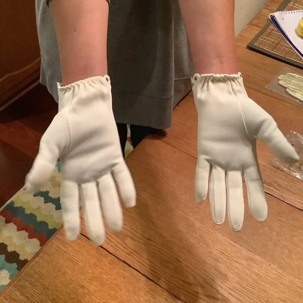 3 Pairs Vintage Gloves-Black, White & Gold